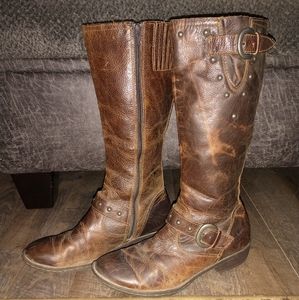 b.o.c. Tall Brown Leather Boots, Size 8